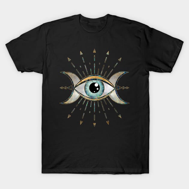 Eye - Triple Moon - Gemstone and gold T-Shirt by Nartissima